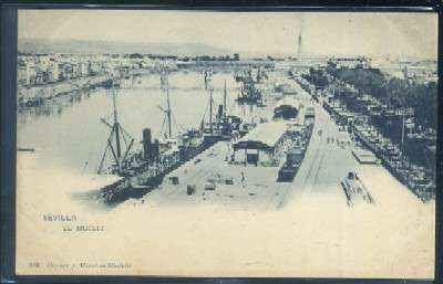 POSTAL ANTIGUA DE SEVILLA. El MUELLE Nº 103