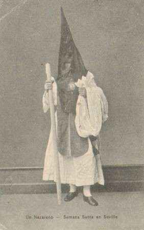 POSTAL ANTIGUA DE SEMANA SANTA DE SEVILLA. UN NAZARENO.