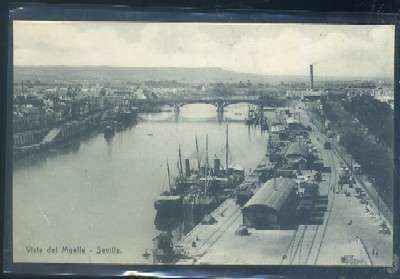 POSTAL ANTIGUA DE SEVILLA. VISTA DEL MUELLE