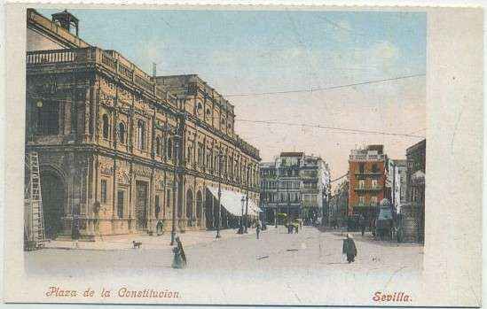 POSTAL ANTIGUA DE SEVILLA. REPRODUCCION. PLAZA DE LA CONSTITUCION