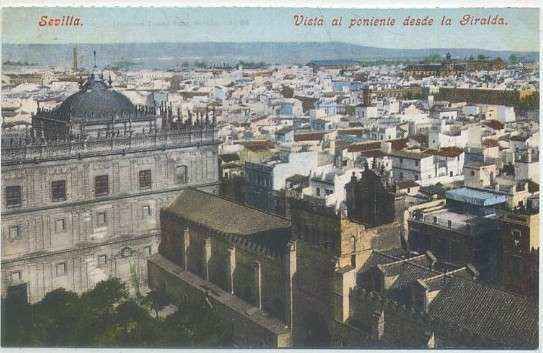 POSTAL ANTIGUA DE SEVILLA. REPRODUCCION. VISTA AL PONIENTE DESDE LA GIRALDA