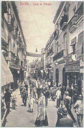 POSTAL ANTIGUA DE SEVILLA. REPRODUCCION. CALLE LA SIERPES