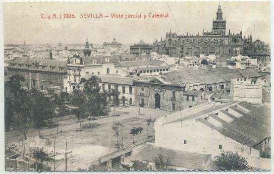 POSTAL ANTIGUA DE SEVILLA. REPRODUCCION. VISTA PARCIAL Y CATEDRAL