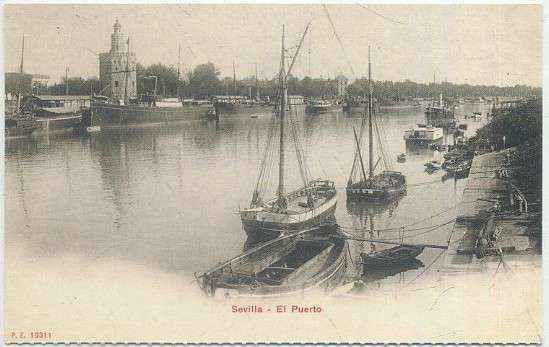 POSTAL ANTIGUA DE SEVILLA. REPRODUCCION. EL PUERTO