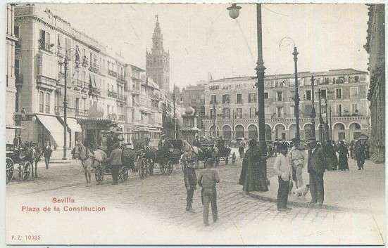 POSTAL ANTIGUA DE SEVILLA. REPRODUCCION. PLAZA DE LA CONSTITUCION