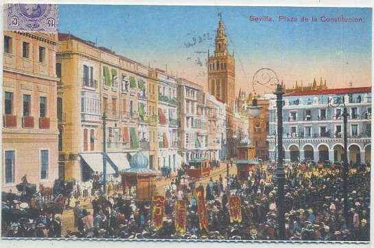 POSTAL ANTIGUA DE SEVILLA. REPRODUCCION. PLAZA DE LA CONSTITUCION