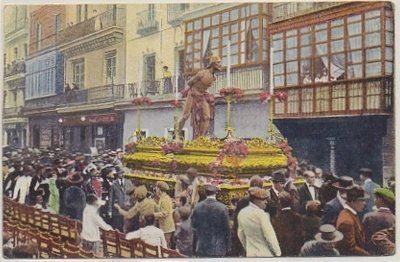 POSTAL ANTIGUA DE SEVILLA. JESUS ATADO A LAS COLUMNAS. C. DE LAS CIGARRERAS Nº 517