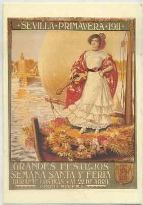 POSTAL DE SEVILLA. REPRODUCCION. SEVILLA 1911. GRANDES FESTEJOS SEMANA SANTA Y FERIA