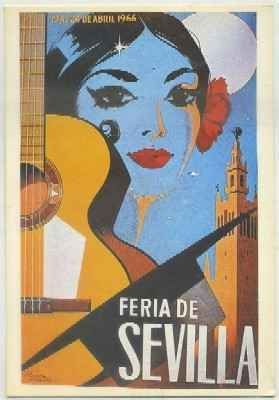 POSTAL DE SEVILLA. REPRODUCCION. FERIA DE SEVILLA. ABRIL 1966