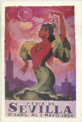 POSTAL DE SEVILLA. REPRODUCCION. FERIA DE SEVILLA 1954