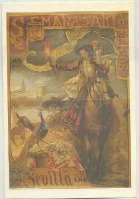 POSTAL DE SEVILLA. REPRODUCCION. SEMANA SANTA Y FERIAS. SEVILLA 1918