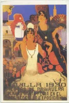 POSTAL DE SEVILLA. REPRODUCCION. SEVILLA 1930. FIESTAS DE PRIMAVERA. SEMANA SANTA Y FERIA