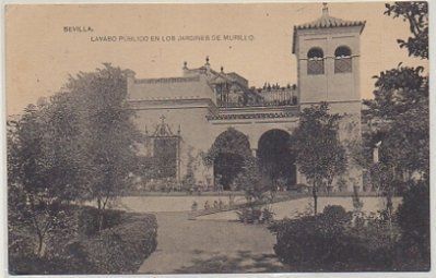 POSTAL ANTIGUA DE SEVILLA. LAVABO PUBLICO EN LOS JARDINES DE MURILLO