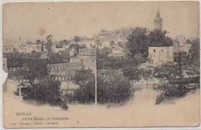 POSTAL ANTIGUA DE SEVILLA. VISTA DESDE LA PASARELA