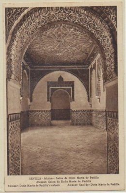 POSTAL ANTIGUA DE SEVILLA. ALCAZAR. SALON DE Dª MARIA DE PADILLA