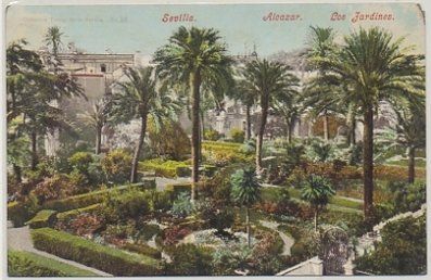 POSTAL ANTIGUA DE SEVILLA. ALCAZAR. LOS JARDINES