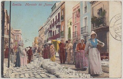 POSTAL ANTIGUA DE SEVILLA. MERCADO DEL JUEVES