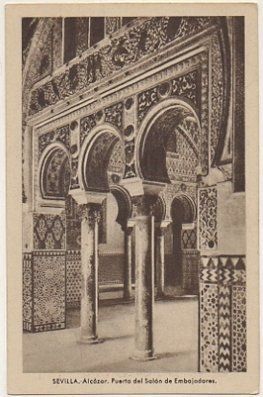 POSTAL DE SEVILLA. ALCAZAR: PUERTA DEL SALON DE EMBAJADORES.