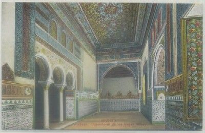 POSTAL ANTIGUA DE SEVILLA. ALCAZAR. DORMITORIO DE LOS REYES MOROS