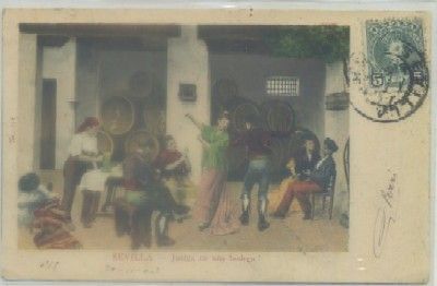 POSTAL ANTIGUA DE SEVILLA. JUERGA EN UNA BODEGA
