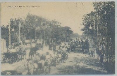 POSTAL ANTIGUA DE SEVILLA. PASEO DE CARRUAJES