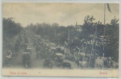 POSTAL ANTIGUA DE SEVILLA. PASEO DE COCHES