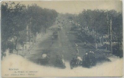 POSTAL ANTIGUA DE SEVILLA. PASEO DE COCHES