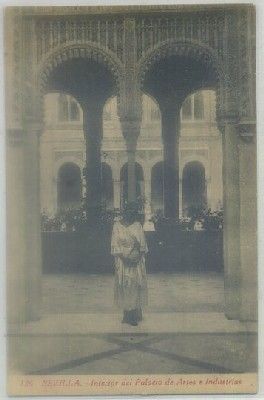 POSTAL ANTIGUA DE SEVILLA. INTERIOR PALACIO DE ARTES E INDUSTRIAS