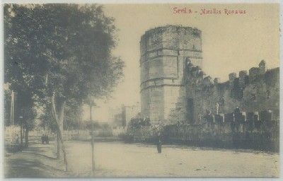POSTAL ANTIGUA DE SEVILLA. MURALLAS ROMANAS