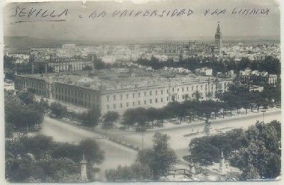 POSTAL DE SEVILLA. PANORAMICA NUEVA UNIVERSIDAD Y GIRALDA