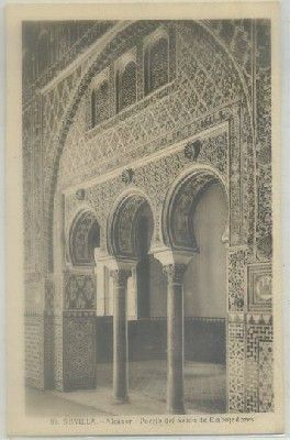 POSTAL ANTIGUA DE SEVILLA. ALCAZAR. PUERTA DEL SALON DE EMBAJADORES Nº 89
