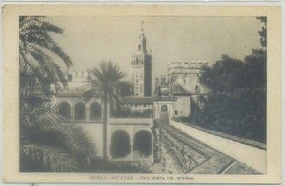 POSTAL DE SEVILLA. ALCAZAR. VISTA DESDE LOS JARDINES