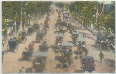 POSTAL DE SEVILLA. REPRODUCCION. PASEO DE COCHES EN LA FERIA