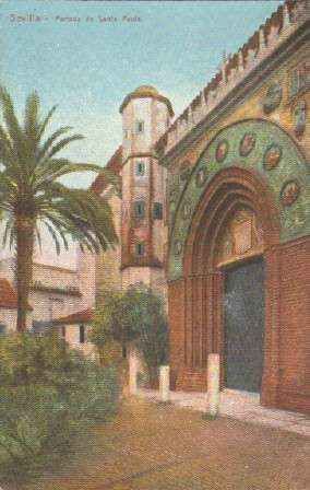 POSTAL ANTIGUA DE SEVILLA. PORTADA DE SANTA PAULA.