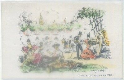 POSTAL ANTIGUA DE SEVILLA: GITANOS EN LA FERIA