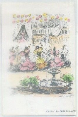 POSTAL ANTIGUA DE SEVILLA: LA CRUZ DE MAYO Nº 82