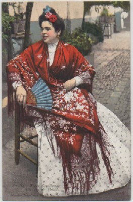 POSTALES ANTIGUA DE SEVILLA. TIPOS SEVILLANOS. UN DIA DE VELADA