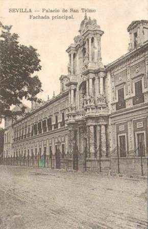 POSTAL ANTIGUA DE SEVILLA. PALACIO DE SAN TELMO. FACHADA PRINCIPAL.