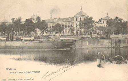 POSTAL ANTIGUA DE SEVILLA. SAN TELMO DESDE TRIANA.