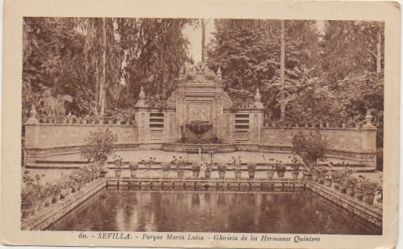 POSTAL ANTIGUA DE SEVILLA. PARQUE DE MARIA LUISA. GLORIETA DE LOS HERMANOS QUINTERO Nº 60