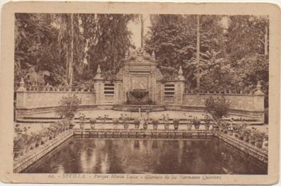 POSTAL ANTIGUA DE SEVILLA. PARQUE DE MARIA LUISA. GLORIETA DE LOS HERMANOS QUINTERO Nº 60