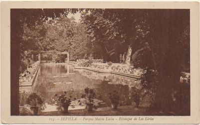 POSTAL ANTIGUA DE SEVILLA. PARQUE DE MARIA LUISA. ESTANQUE DE LOS LIRIOS Nº 113