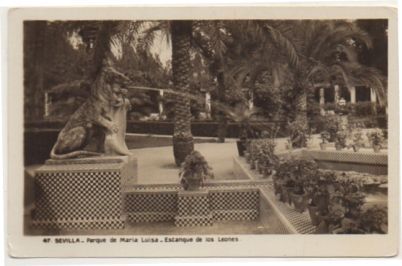 POSTAL ANTIGUA DE SEVILLA. PARQUE DE MARIA LUISA. ESTANQUE DE LOS LEONES Nº 47