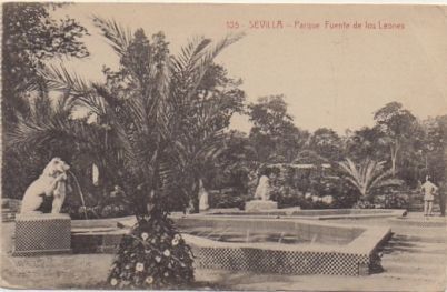 POSTAL ANTIGUA DE SEVILLA. PARQUE DE MARIA LUISA. FUENTE DE LOS LEONES Nº 105