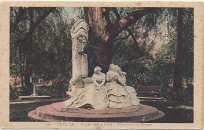 POSTAL ANTIGUA DE SEVILLA. PARQUE DE MARIA LUISA. MONUMENTO A BECQUER Nº 115