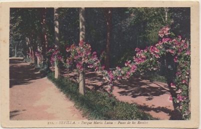 POSTAL ANTIGUA DE SEVILLA. PARQUE DE MARIA LUISA. PASEO DE LOS ROSALES Nº 110