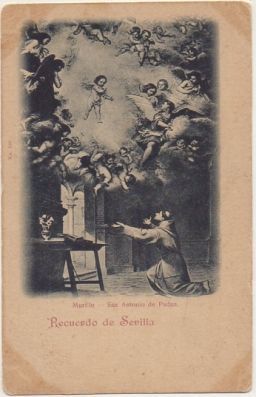 POSTAL ANTIGUA DE SEVILLA. SAN ANTONIO DE PADUZ. MURILLO. RECUERDO DE SEVILLA