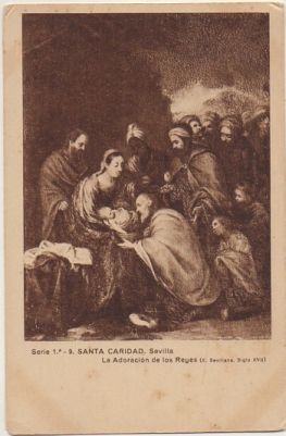 POSTAL ANTIGUA DE SEVILLA. SANTA CARIDAD. LA ADORACION DE LOS REYES. SERE 1ª Nº 9