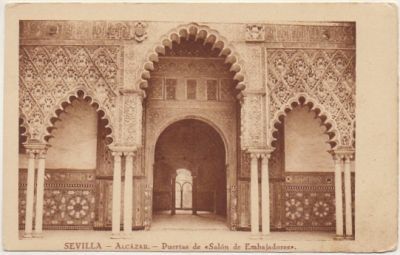 POSTAL ANTIGUA DE SEVILLA. ALCAZAR. PUERTAS DEL SALON DE EMBAJADORES