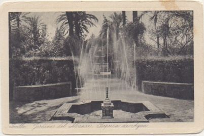 POSTAL ANTIGUA DE SEVILLA. JARDINES DEL ALCAZAR. SORPRESA DE AGUA